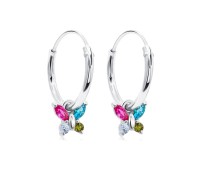 Butterflies Silver Hoop Earring HO-2797